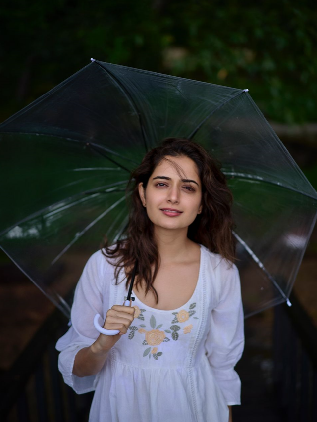 Ashika Ranganath Poses In Rain