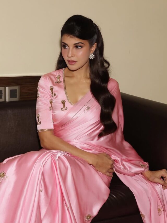 Jacqueliene Fernandez Gorgeous In Pink Saree