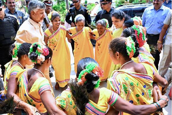 naidu with tribals