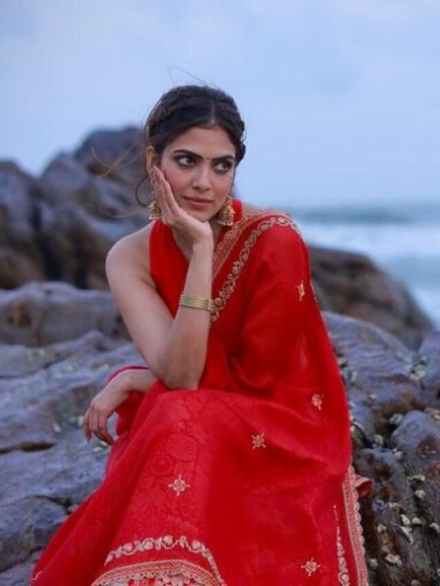 Malavika Mohanan in red saree