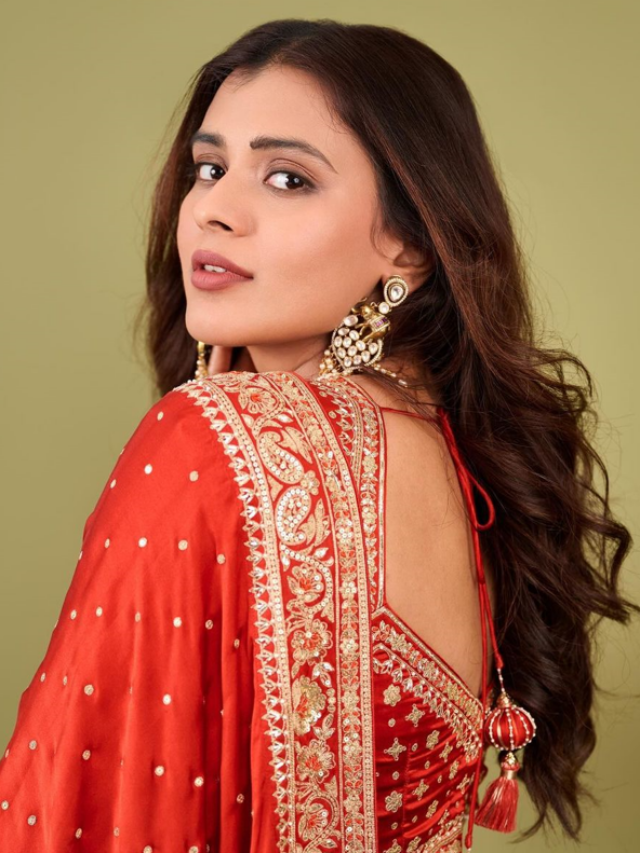 Hebha Patel Gorgeous In Red Saree